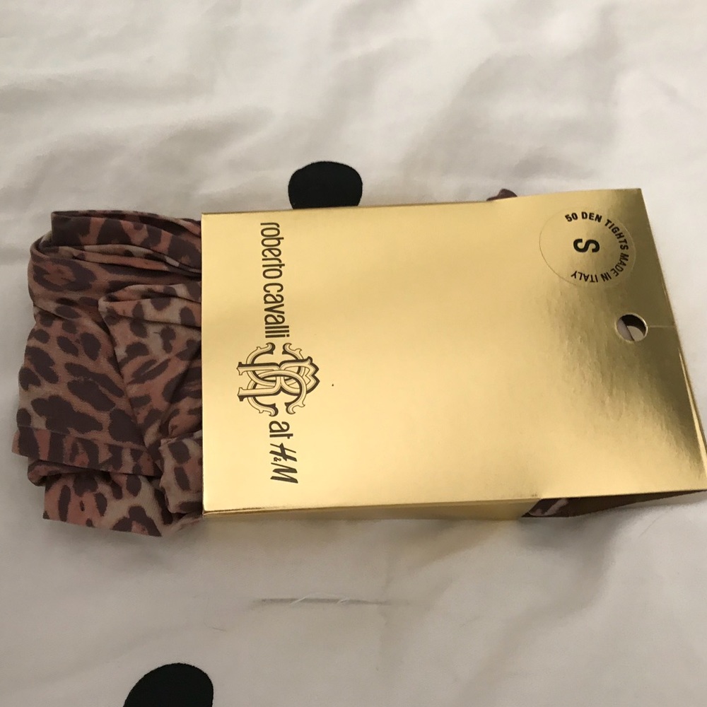 Cheetah print Roberto Cavalli for H&M tights.